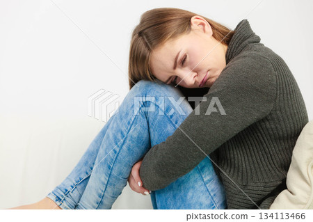 Unhappy and sad woman Unhappy and sad woman 134113466