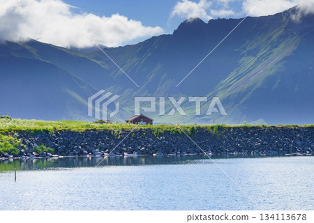 Landscape at Hovsund village Lofoten Norway Landscape at Hovsund village Lofoten Norway 134113678