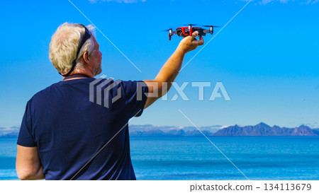 Start the drone, launching from hand 134113679
