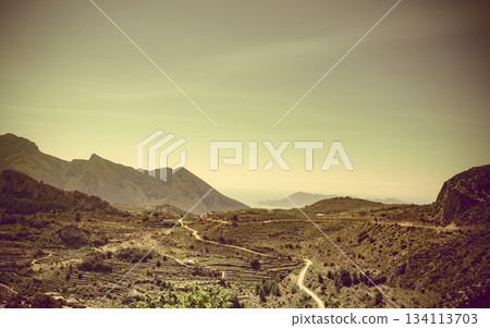 mountains landscape and coast view, Spain mountains landscape and coast view, Spain 134113703