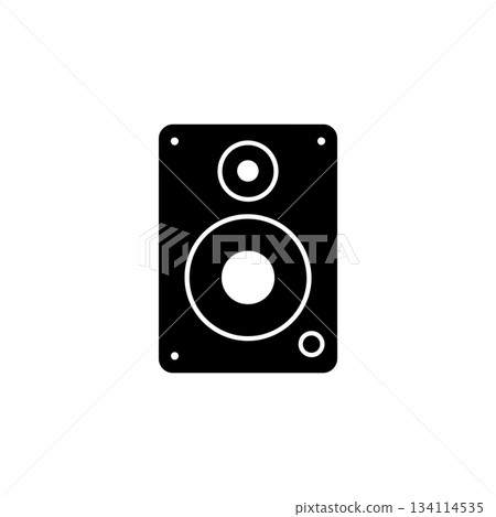 studio speaker silhouette audio monitor sound system equipment isolated on white background studio speaker silhouette audio monitor sound system equipment isolated on white background 134114535