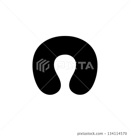 travel neck pillow icon silhouette simple comfort cushion for airplane car train journey and relaxation isolated illustration travel neck pillow icon silhouette simple comfort cushion for airplane car train journey and relaxation isolated illustration 134114570