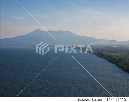 Granada city on mombacho volcano background Granada city on mombacho volcano background 134114620
