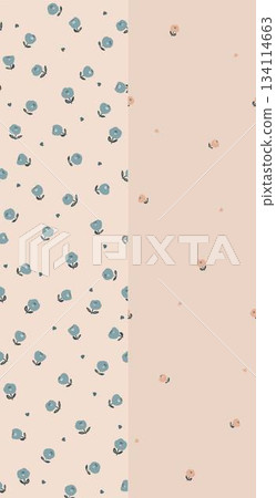 Assorted floral geometric and heart pattern panel designs in soft pastel colors Assorted floral geometric and heart pattern panel designs in soft pastel colors 134114663