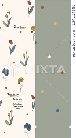 Assorted floral geometric and heart pattern panel designs in soft pastel colors 134114680
