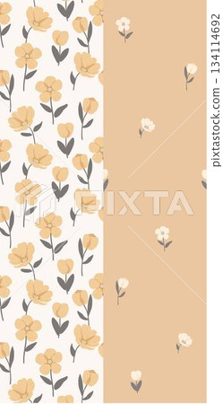 Assorted floral geometric and heart pattern panel designs in soft pastel colors Assorted floral geometric and heart pattern panel designs in soft pastel colors 134114692