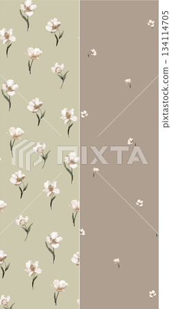 Assorted floral geometric and heart pattern panel designs in soft pastel colors Assorted floral geometric and heart pattern panel designs in soft pastel colors 134114705