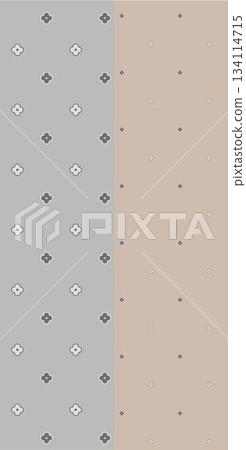 Assorted floral geometric and heart pattern panel designs in soft pastel colors 134114715