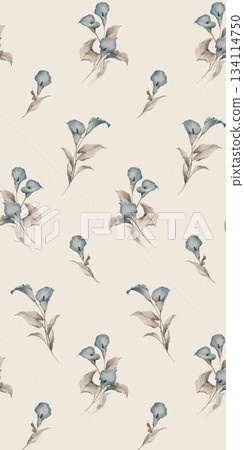 Assorted floral geometric and heart pattern panel designs in soft pastel colors 134114750