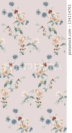 Assorted floral geometric and heart pattern panel designs in soft pastel colors Assorted floral geometric and heart pattern panel designs in soft pastel colors 134114761