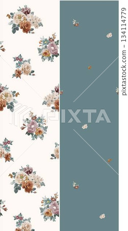 Assorted floral geometric and heart pattern panel designs in soft pastel colors Assorted floral geometric and heart pattern panel designs in soft pastel colors 134114779