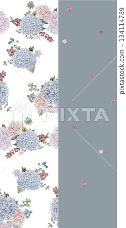 Assorted floral geometric and heart pattern panel designs in soft pastel colors Assorted floral geometric and heart pattern panel designs in soft pastel colors 134114789
