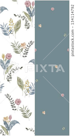 Assorted floral geometric and heart pattern panel designs in soft pastel colors Assorted floral geometric and heart pattern panel designs in soft pastel colors 134114792