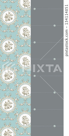 Assorted floral geometric and heart pattern panel designs in soft pastel colors Assorted floral geometric and heart pattern panel designs in soft pastel colors 134114851