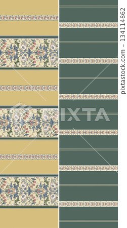 Assorted floral geometric and heart pattern panel designs in soft pastel colors Assorted floral geometric and heart pattern panel designs in soft pastel colors 134114862
