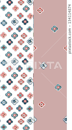Assorted floral geometric and heart pattern panel designs in soft pastel colors Assorted floral geometric and heart pattern panel designs in soft pastel colors 134114874