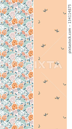 Assorted floral geometric and heart pattern panel designs in soft pastel colors Assorted floral geometric and heart pattern panel designs in soft pastel colors 134114875