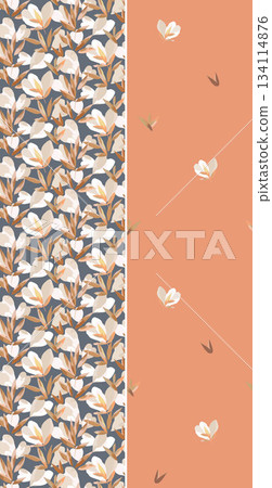 Assorted floral geometric and heart pattern panel designs in soft pastel colors Assorted floral geometric and heart pattern panel designs in soft pastel colors 134114876