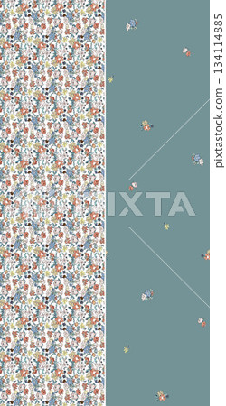 Assorted floral geometric and heart pattern panel designs in soft pastel colors Assorted floral geometric and heart pattern panel designs in soft pastel colors 134114885