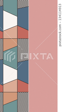 Assorted floral geometric and heart pattern panel designs in soft pastel colors Assorted floral geometric and heart pattern panel designs in soft pastel colors 134114913