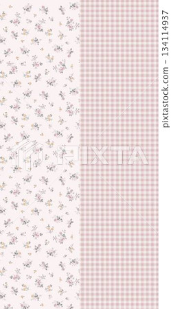 Assorted floral geometric and heart pattern panel designs in soft pastel colors Assorted floral geometric and heart pattern panel designs in soft pastel colors 134114937