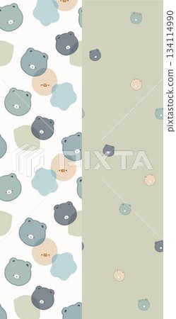 Assorted floral geometric and heart pattern panel designs in soft pastel colors Assorted floral geometric and heart pattern panel designs in soft pastel colors 134114990