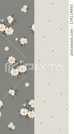Assorted floral geometric and heart pattern panel designs in soft pastel colors Assorted floral geometric and heart pattern panel designs in soft pastel colors 134114993