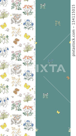 Assorted floral geometric and heart pattern panel designs in soft pastel colors Assorted floral geometric and heart pattern panel designs in soft pastel colors 134115015