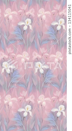 Assorted floral geometric and heart pattern panel designs in soft pastel colors 134115041