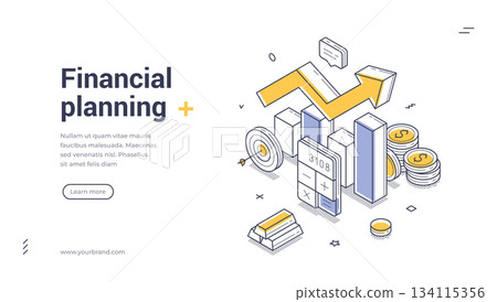 Financial Planning And Investment Strategy For Growth Isometric Banner Vector Web Illustration Financial Planning And Investment Strategy For Growth Isometric Banner Vector Web Illustration 134115356
