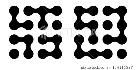 background with black liquid connected circle dots.metaballs pattern on white. abstract geometric shapes collection Point movement flat icon background with black liquid connected circle dots.metaballs pattern on white. abstract geometric shapes collection Point movement flat icon 134115587