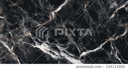 Elegant Black Marble Texture with Gold Veins for Design Elegant Black Marble Texture with Gold Veins for Design 134115802