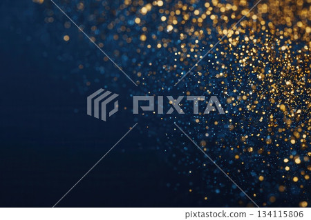 Elegant Bokeh Gold and Blue Glitter Background for Design Elegant Bokeh Gold and Blue Glitter Background for Design 134115806