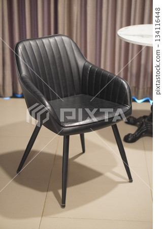 side view antique black leather chair in room background, object, decor, furniture, fashion, home, house, copy space side view antique black leather chair in room background, object, decor, furniture, fashion, home, house, copy space 134116448
