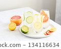 Summer cold beverages with citrus fruits. 134116634
