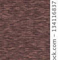 Brown brick wall surface showing repeating pattern texture 134116837
