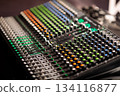 close up of professional studio sound mixing desk 134116877
