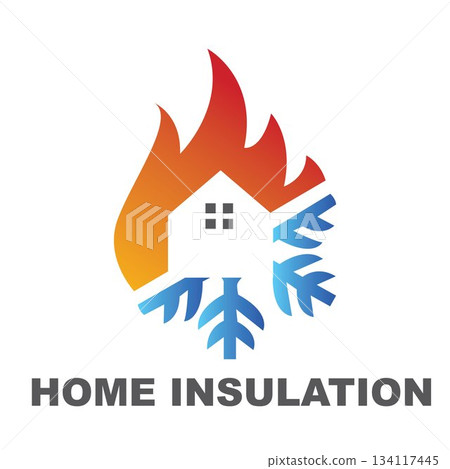 Home insulation logo fire and ice Home insulation logo fire and ice 134117445