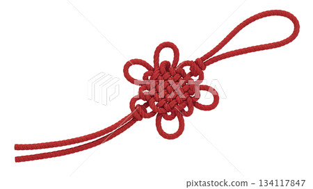 Traditional intricate red chinese knot ornament, symbol of good luck, prosperity, longevity, isolated on transparent background Traditional intricate red chinese knot ornament, symbol of good luck, prosperity, longevity, isolated on transparent background 134117847