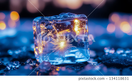 冰晶閃耀 / 展現寒冷與奇幻的背景視覺素材 冰晶閃耀 / 展現寒冷與奇幻的背景視覺素材 134118631