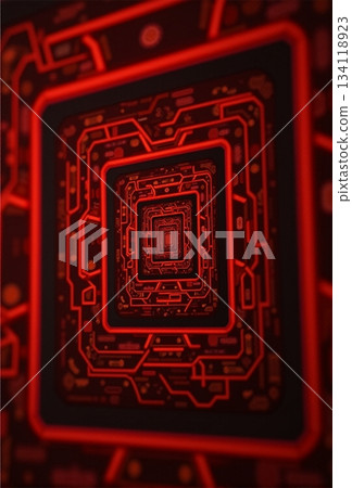 AI generated Colorful circuit trails create mesmerizing patterns with deep dimensionality 134118923