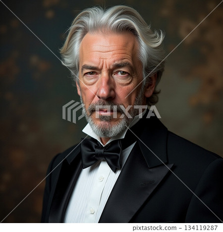 AI generated Poised seasoned performer photographed amid tender cinematic atmosphere 134119287