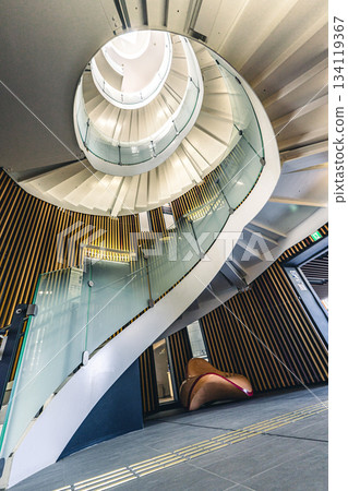 Spiral staircase at Koriyama City Central Community Center 134119367