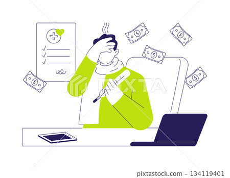 Paid sick leave abstract concept vector illustration. Paid sick leave abstract concept vector illustration. 134119401