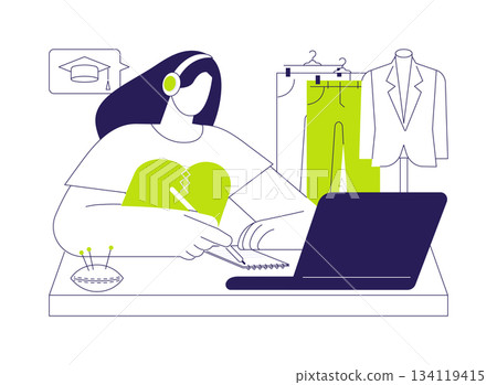 Style and fashion isolated cartoon vector illustrations. Style and fashion isolated cartoon vector illustrations. 134119415