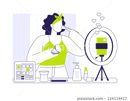 Beauty and makeup isolated cartoon vector illustrations. 134119417