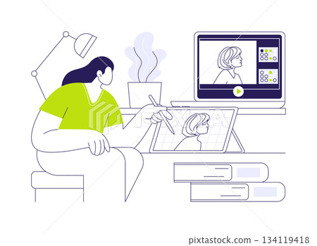 Graphic design classes isolated cartoon vector illustrations. 134119418