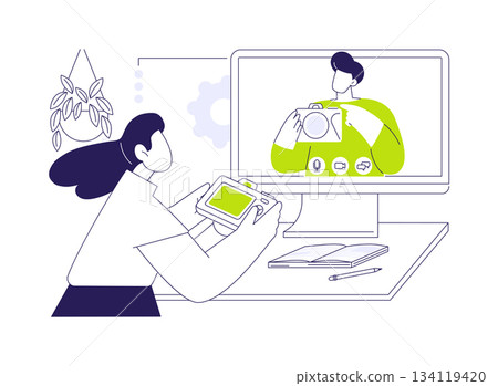 Photography isolated cartoon vector illustrations. 134119420