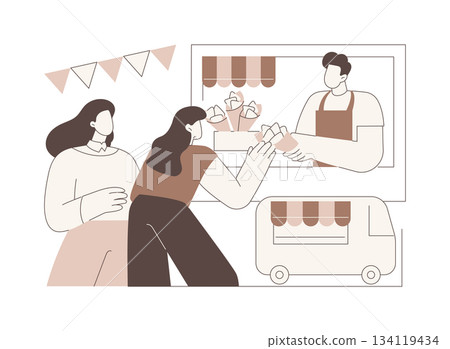 Sell delicious snacks isolated cartoon vector illustrations. 134119434