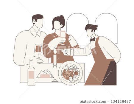 Top waiter isolated cartoon vector illustrations. 134119437